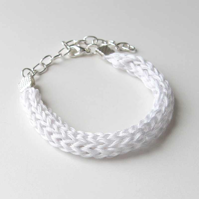white silk bracelet 