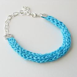 silk bracelet in aqua