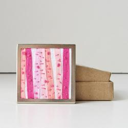 Pink Birch Trees Brooch 